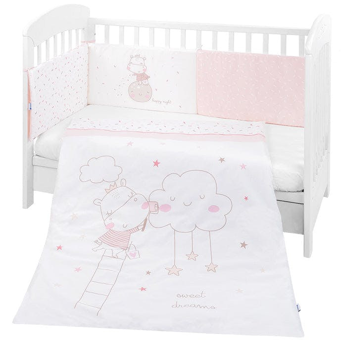 KIKKABOO Hippo Dreams juego de ropa de cama bebé 2 piezas 70x140 cm