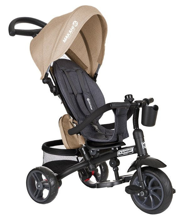 Triciclo Xammy Beige 3 en 1 con control parental y capota extraíble