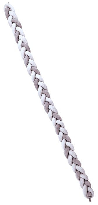 Braided crib bumper protector grey