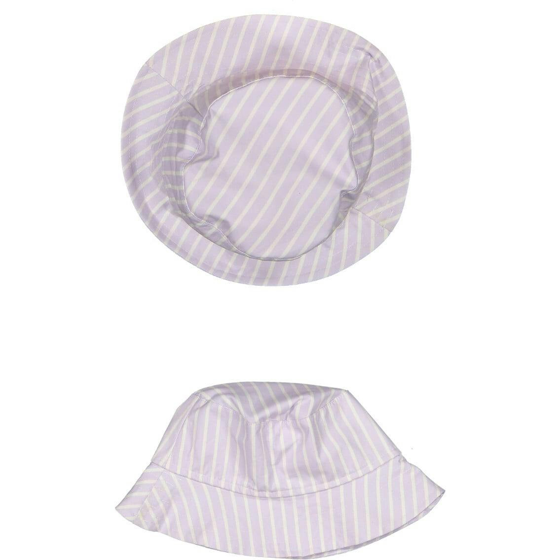 Bucket hat lavender stripes in recycled fabric with UPF 50+