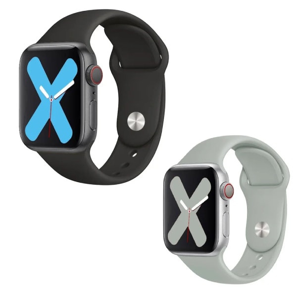 Smooth Silicone Watch Band Pack compatible with Apple Watch 44mm - 2pcs