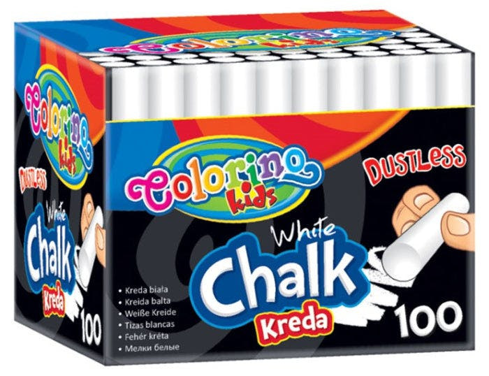 Giz blanco sin polvo pack 100 unidades