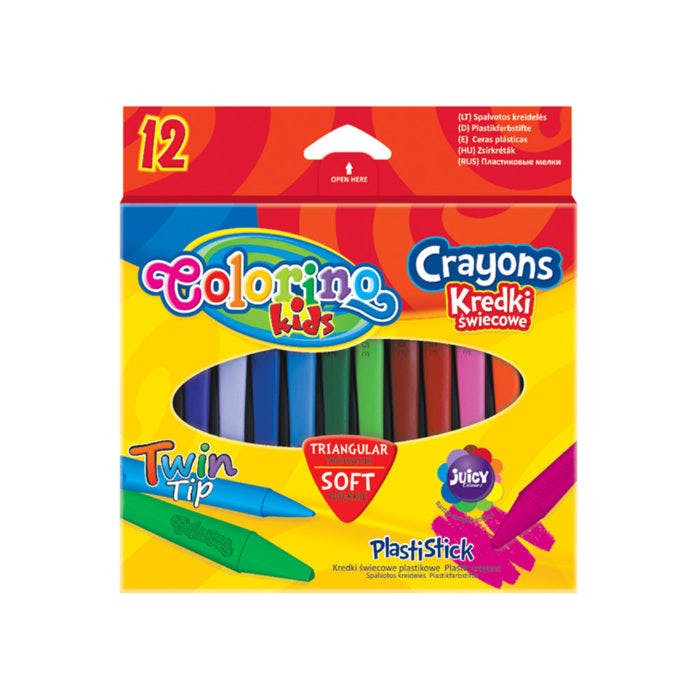 Triangular wax crayons 12 colors