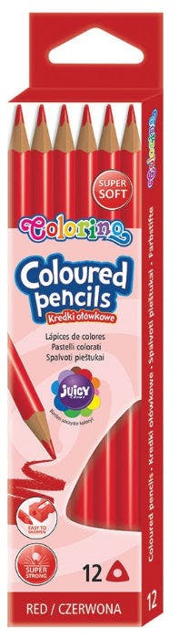 Pack de 12 Lápices de Color Rojo