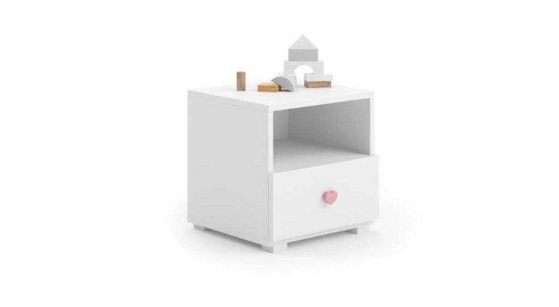 Mesa de noche Emi Heart en tablero laminado