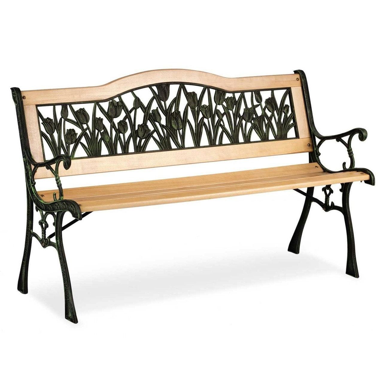 Banco de jardim 123,5x74x48 cm madeira