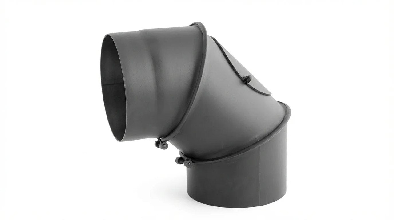 Codo de chimenea 90° acero Ø120 mm 2 mm negro