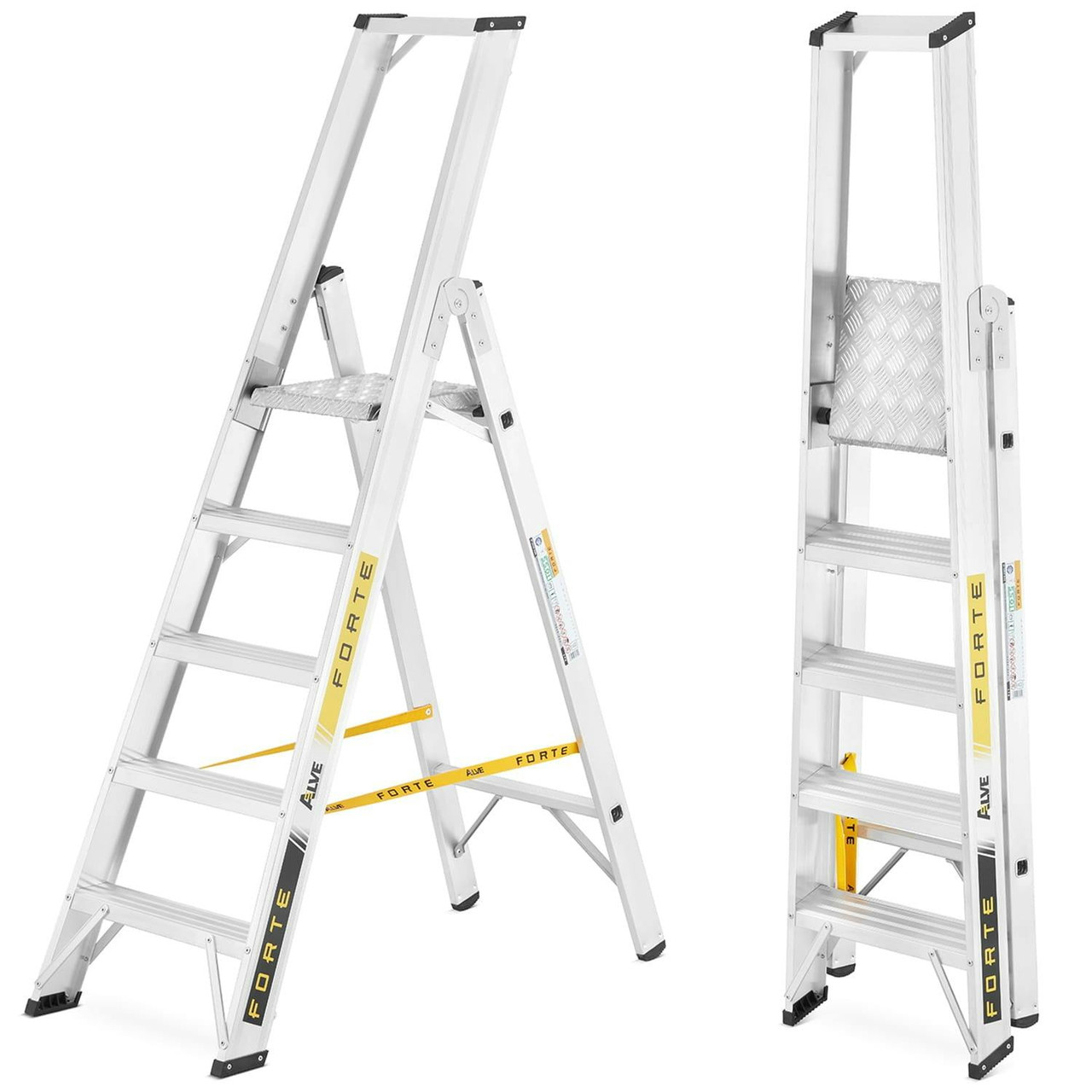Escalera doméstica 5 peldaños aluminio