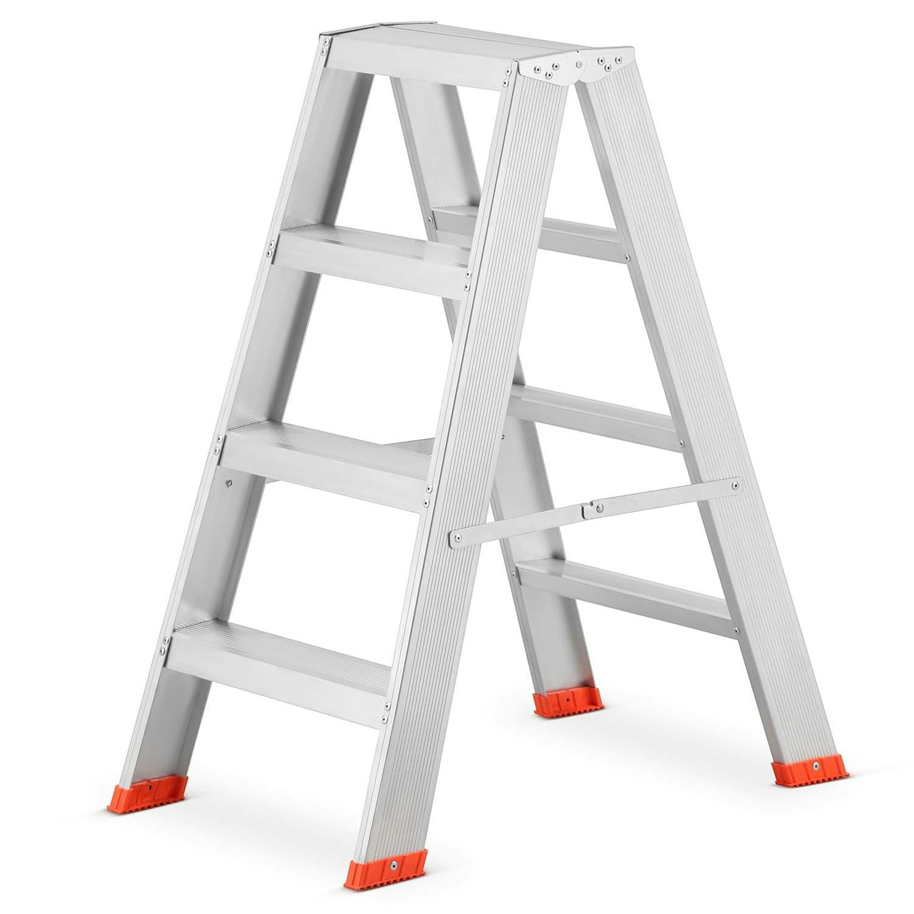 Escalera doméstica doble 2x4 peldaños aluminio