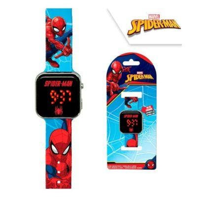 Reloj infantil LED Spider-Man correa de silicona azul