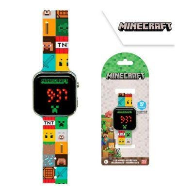 Reloj infantil LED Minecraft correa de silicona