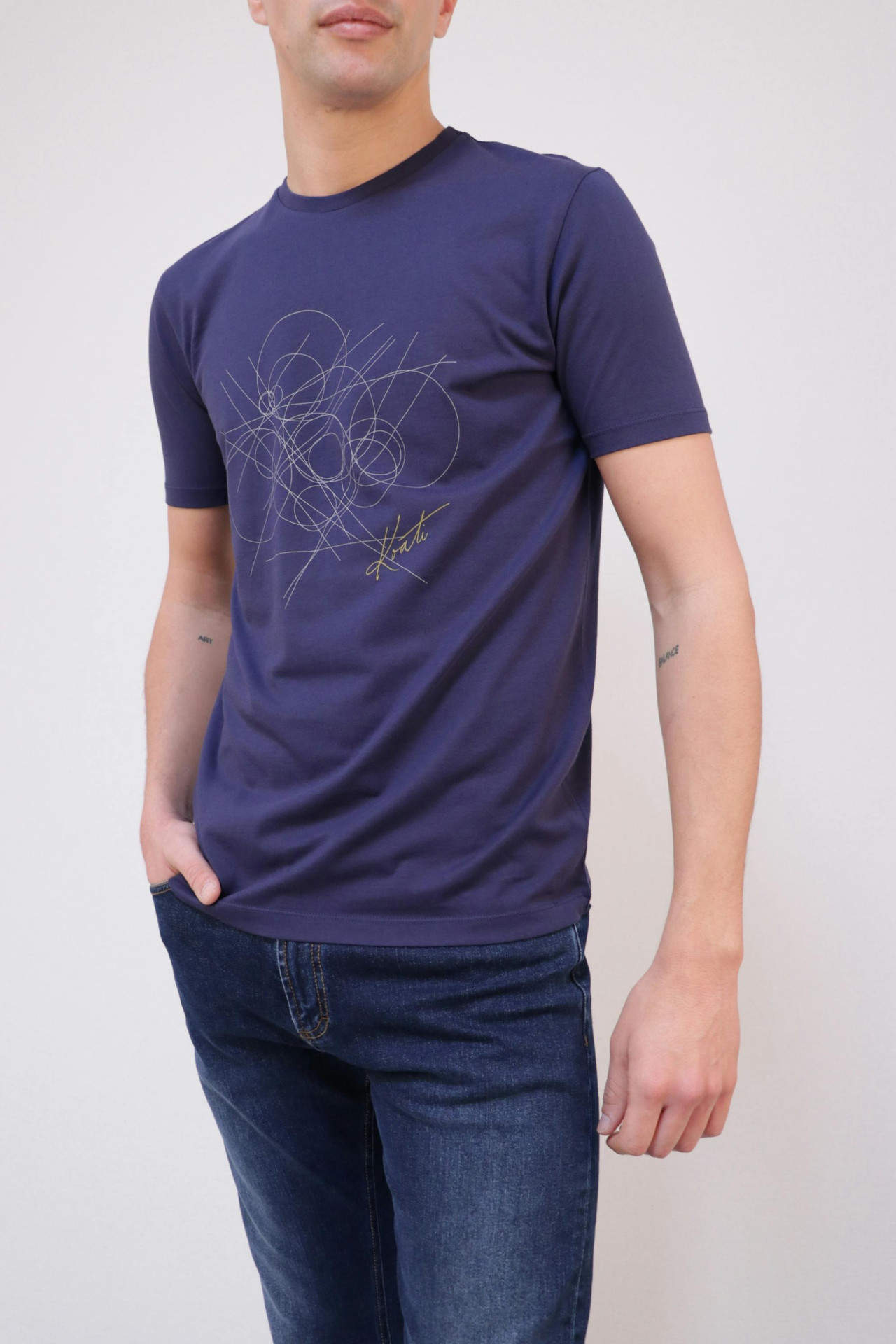 T-Shirt Jersey Estampada Circulos 2 Cores