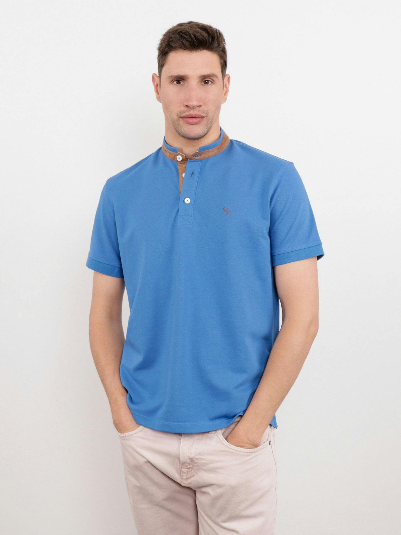 Polo Piqué Pé De Gola C/ Tecido Sintético