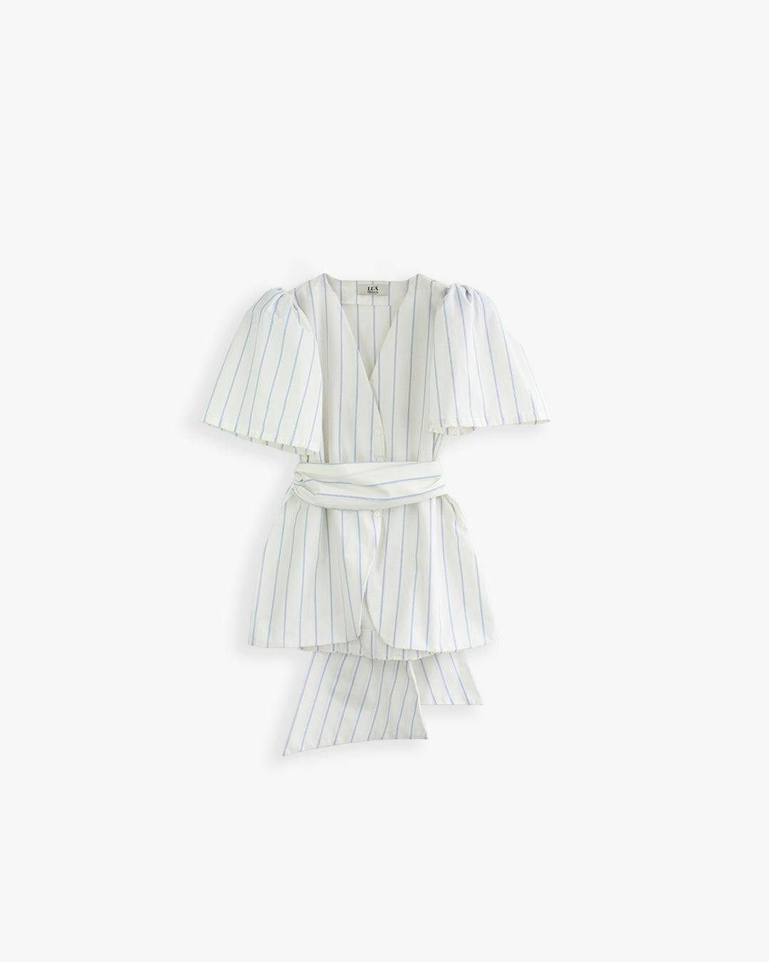 Blusa Honey con rayas y cinturón de lazo