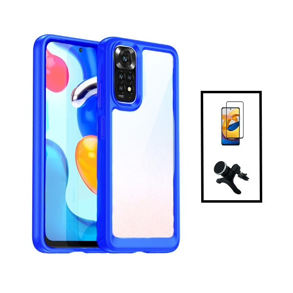AluminArmor Airbag Kit + 5D Full Cover Protector + Magnetic Car Mount for Redmi Note 11