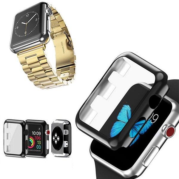 Correa de acero con funda protectora para Apple Watch Series 6