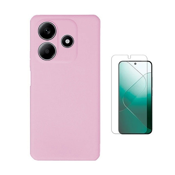 Kit película hydrogel frontal y funda silicona líquida para Redmi Note 14