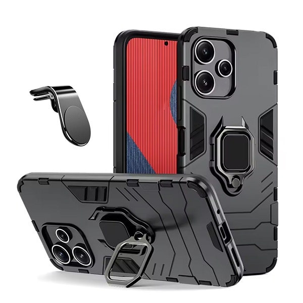 Kit soporte magnético y funda Military Defender para Redmi Note 14 - Negro