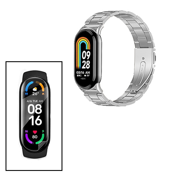 Stainless steel strap with Gel Full Cover for Smart Band 9