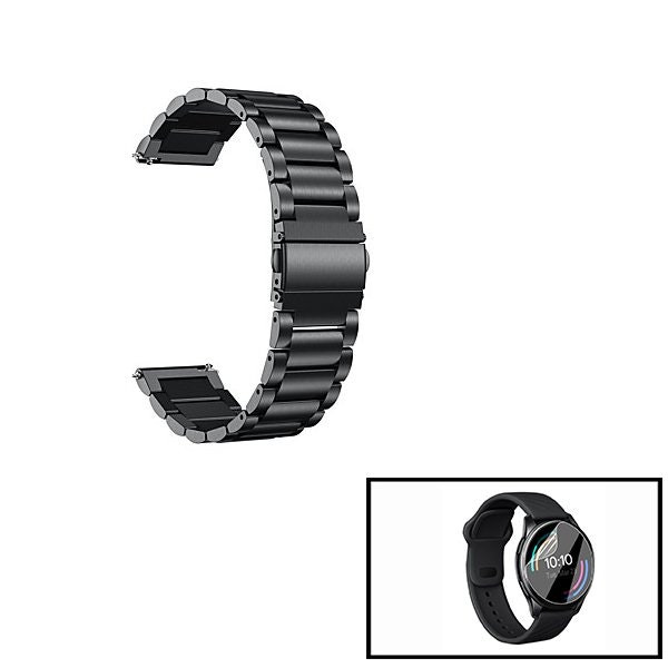 Correa metálica Stainless Lux con herramienta y protector para OnePlus Watch - Negro