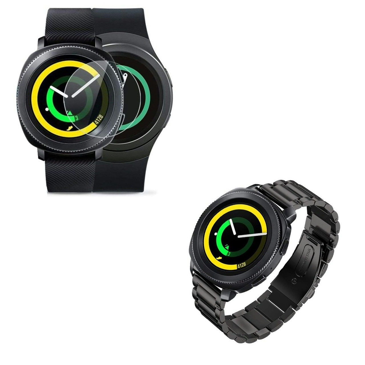 Correa de acero inoxidable para Samsung Gear S3 Classic + protector de pantalla