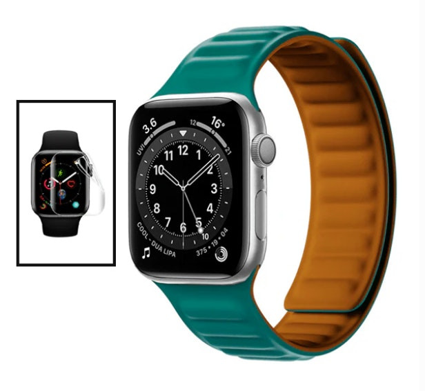 Pulsera Magnética de Silicona con Protector Hydrogel para Apple Watch Series 6 44mm
