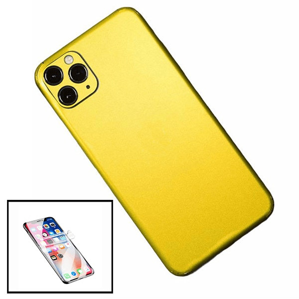 Protector Hydrogel Full Cover y Film SurfaceStickers para iPhone 11 Pro - Dorado