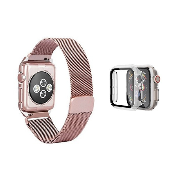 Correa Milanese Loop con Cierre Magnético y Funda Anti-impacto para Apple Watch Series 10