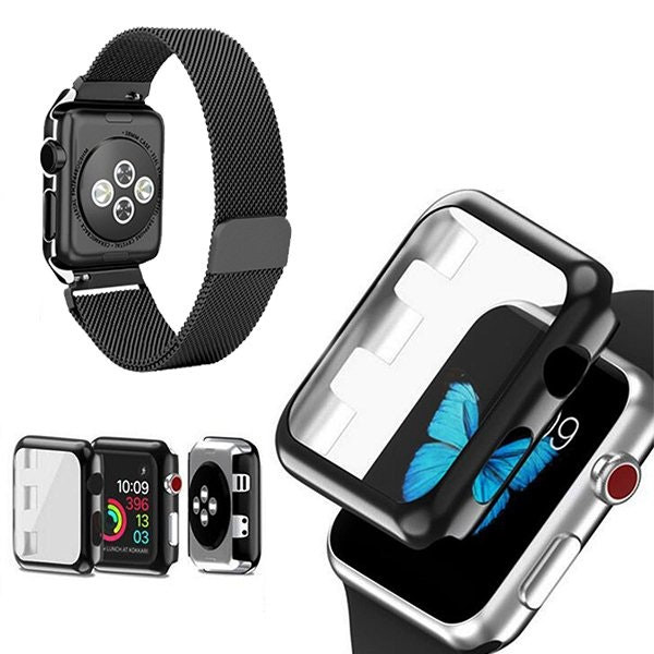 Correa Milanese Loop con Cierre Magnético y Funda para Apple Watch 44mm