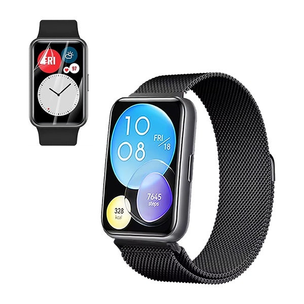 Kit correa Milanese Loop y protector gel para Huawei Watch Fit Special Edition