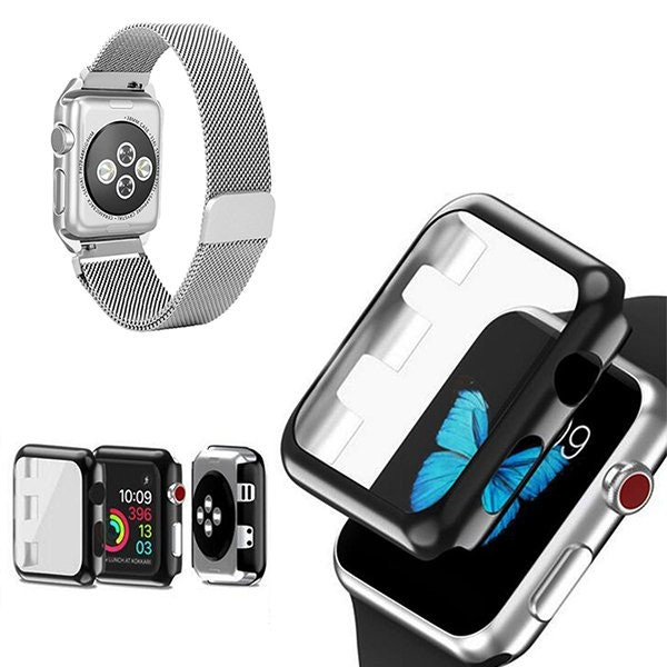 Correa Milanese Loop con Cierre Magnético y Funda Protectora para Apple Watch