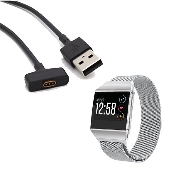 Milanese loop strap compatible with Fitbit Ionic + USB charger