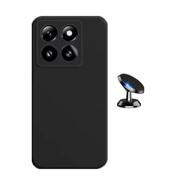 Funda de silicona líquida y soporte magnético para Xiaomi 15