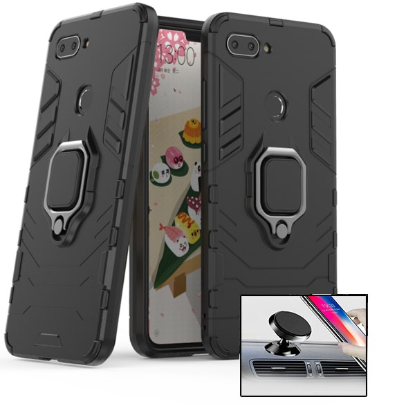 Soporte magnético de coche y funda Military Defender 3 en 1 para Xiaomi Mi 8 Lite