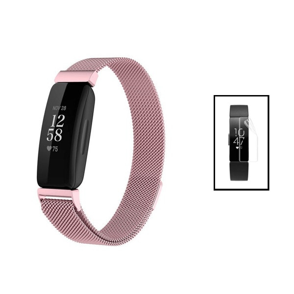 Correa Milanese Loop con Cierre Magnético y Gel Full Cover para Fitbit Inspire 2
