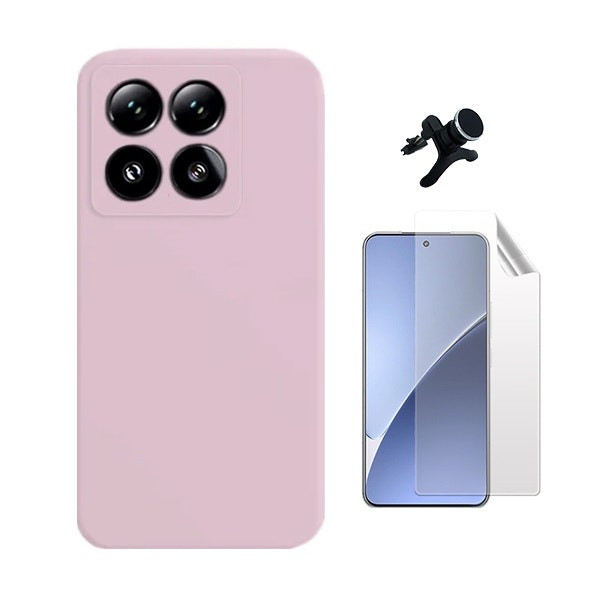 Película frontal hydrogel, funda silicona líquida y soporte magnético reforzado para Xiaomi 15 Pro