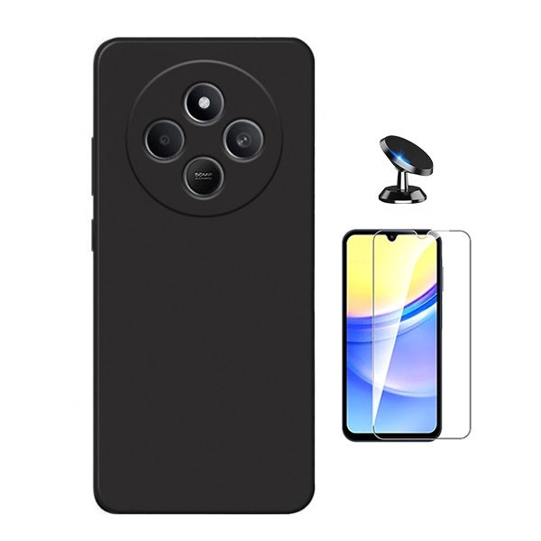 Kit de protección: vidrio templado, funda de silicona y soporte magnético para Redmi A4