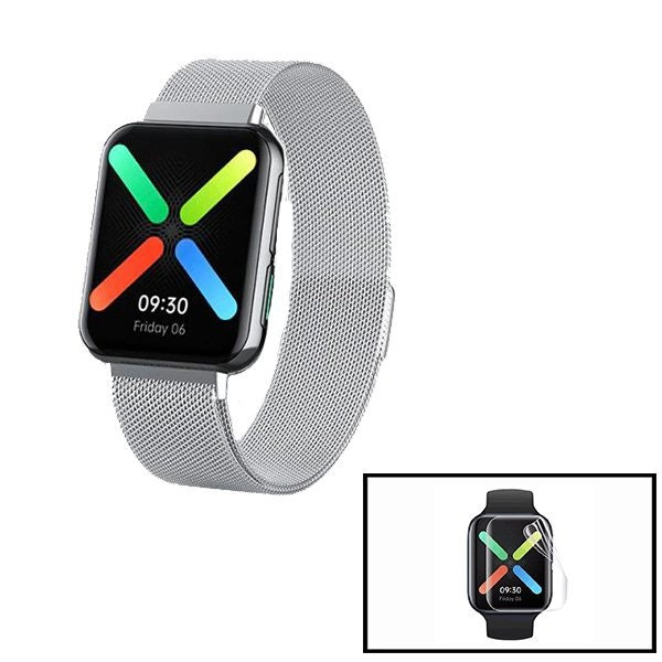 Correa Milanese Loop con Cierre Magnético y Gel Full Cover para Oppo Watch 46mm