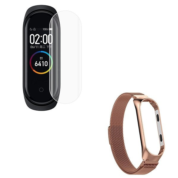Correa Milanese Loop con Cierre Magnético y Protector Gel Full Cover para Mi Smart Band 6