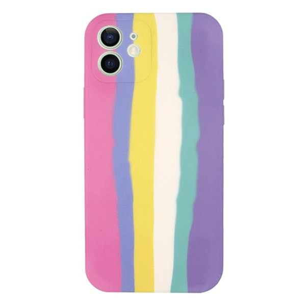 Funda de silicona líquida Rainbow para iPhone X