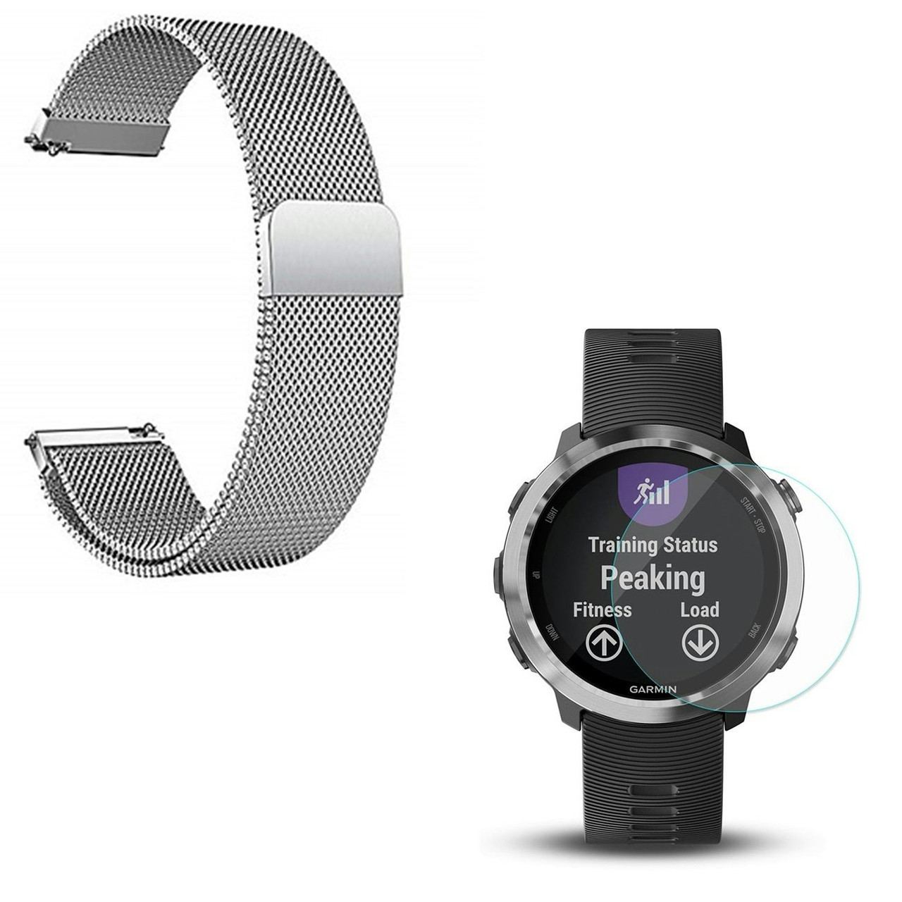 Correa Milanese Loop con Cierre Magnético y Protector de Vidrio para Forerunner 645