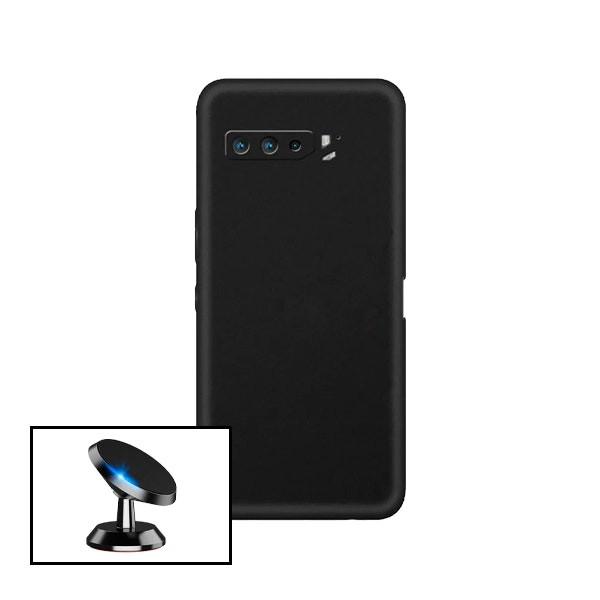 Funda de silicona líquida y soporte magnético para Asus ROG Phone 5