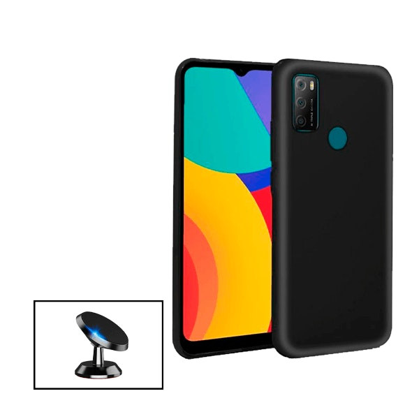 Funda de silicona líquida para Alcatel 1L Pro (2021) y soporte magnético de coche