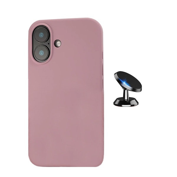Soporte magnético de coche y funda de silicona líquida para iPhone 16