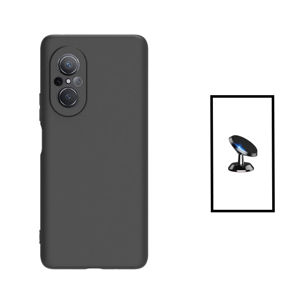 Funda de silicona líquida y soporte magnético para coche para Huawei Nova 9 SE