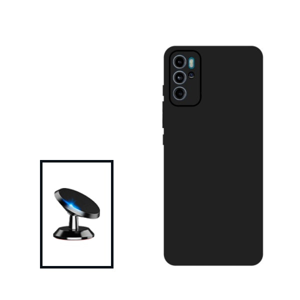 Magnetic Car Mount and Liquid Silicone Case for Motorola Moto G60S