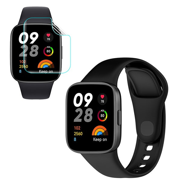 Kit correa de silicona y protector hidrogel para Redmi Watch 3 Lite