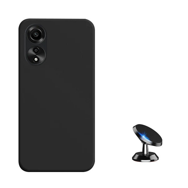 Magnetic car mount and liquid silicone case kit for Oppo A78 4G