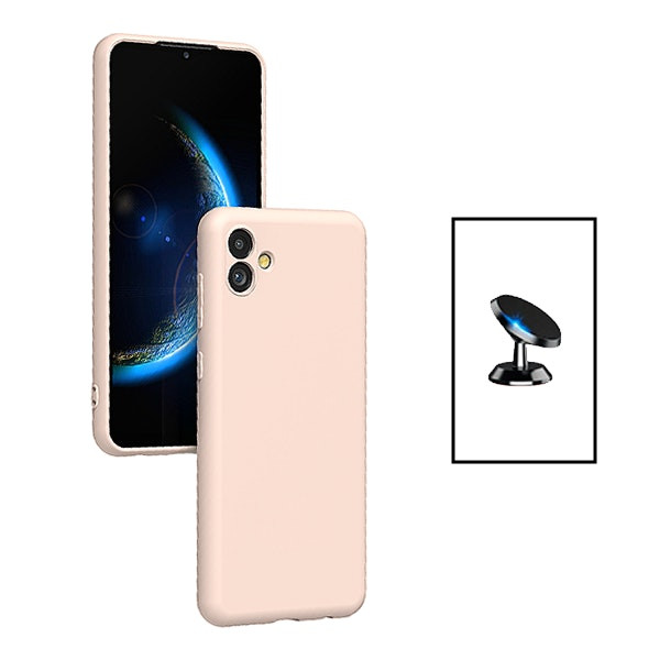 Funda de silicona líquida y soporte magnético para Nokia Galaxy A04e - Rosa