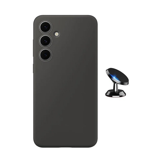 Liquid Silicone Case and Magnetic Car Mount for Samsung Galaxy S25